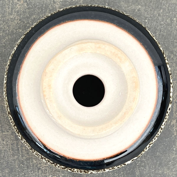 リキュウ ポット:TENMOKU白/Sサイズ(直径約9.0cm、高さ約6.1cm)