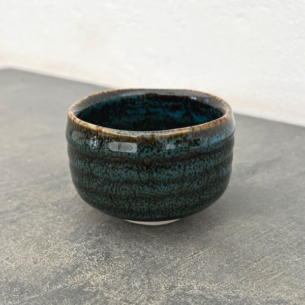 リキュウ ポット:TENMOKU青/Sサイズ(直径約9.0cm、高さ約6.1cm)