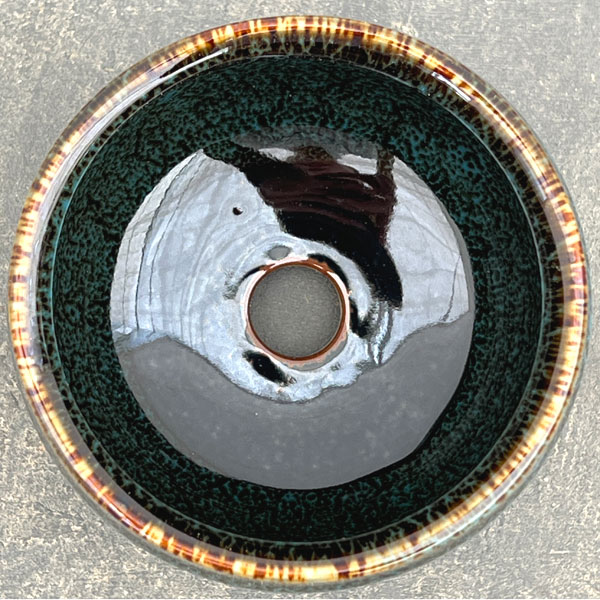 リキュウ ポット:TENMOKU青/Sサイズ(直径約9.0cm、高さ約6.1cm)