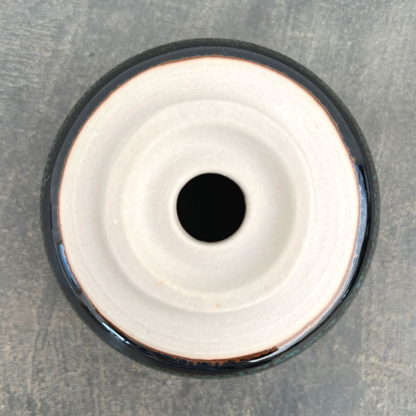 リキュウ ポット:TENMOKU青/Sサイズ(直径約9.0cm、高さ約6.1cm)