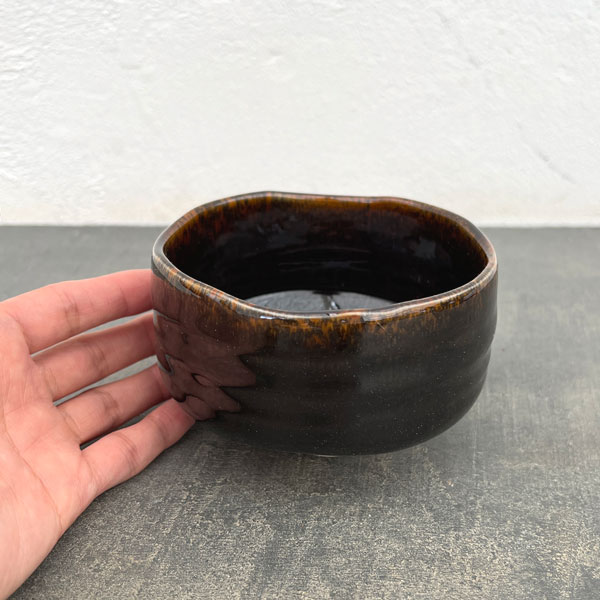 リキュウ ポット:AME緑/Mサイズ(直径約11.0cm、高さ約6.7cm)