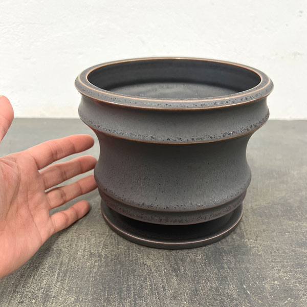 アロイ ポット アンド ソーサー：Lサイズ（直径15.0cm、高さ12.0cm）