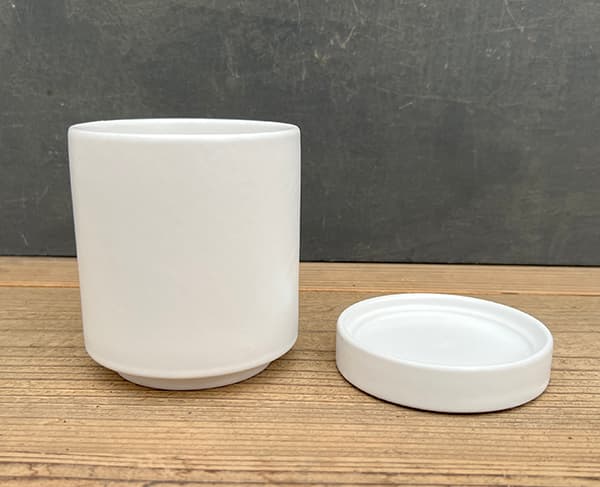 オスト シリンダー マットホワイト 10cm・皿付