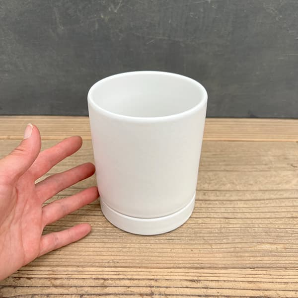 オスト シリンダー マットホワイト 10cm・皿付