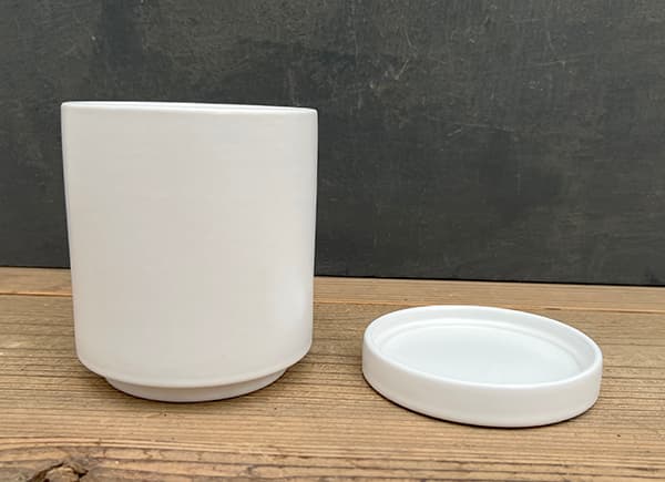 オスト シリンダー マットホワイト 12cm・皿付