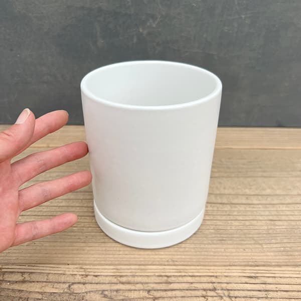 オスト シリンダー マットホワイト 12cm・皿付