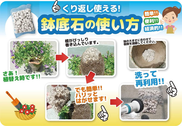 酸素を供給する小さな鉢底石 ネット分包 50ml×6個入り