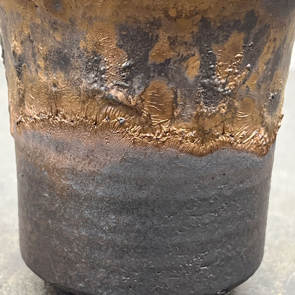 信楽焼き：金彩切立 3号（直径約9cm）