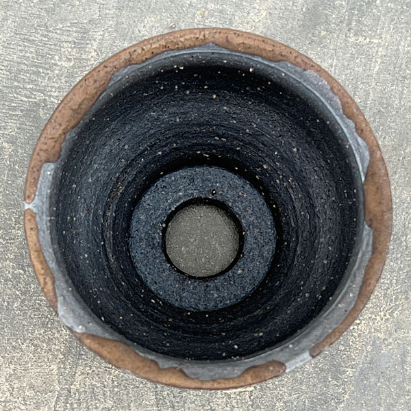 信楽焼き：金彩流しカップ型 S（直径約8.5cm）