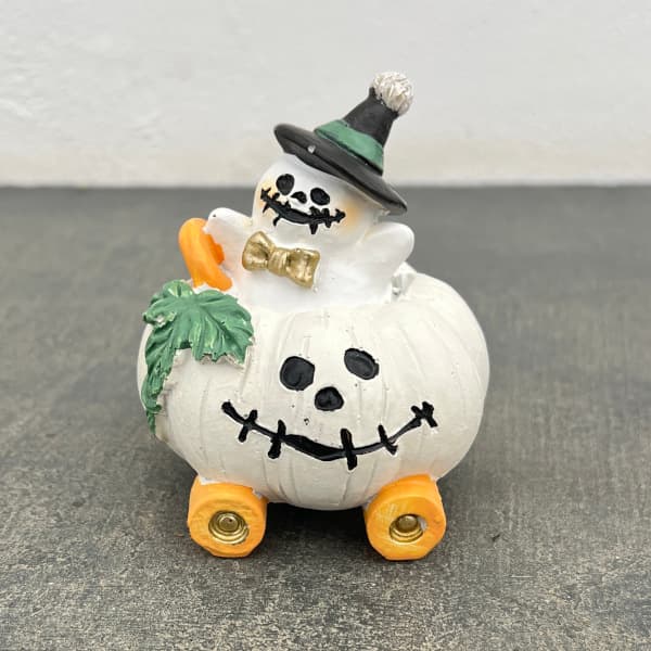 ハロウィンレジンオーナメント25-Cゴースト*パンプキンWH/ ホワイト（HGHW03WH）