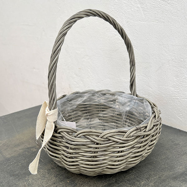 ＰＰラタンフラットハンドルＳ・ライトグレー直径22.5cm（30001）