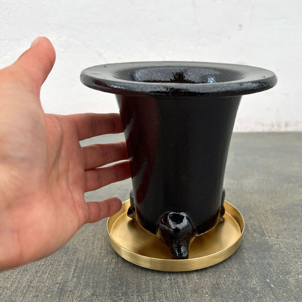 RAKU プランター O-85（直径約12.5cm）・受け皿付き