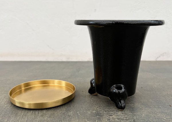 RAKU プランター O-85（直径約12.5cm）・受け皿付き