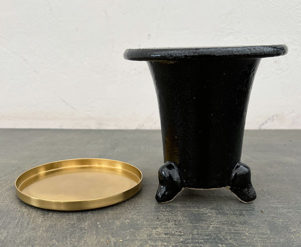 RAKU プランター O-95（直径約14cm）・受け皿付き