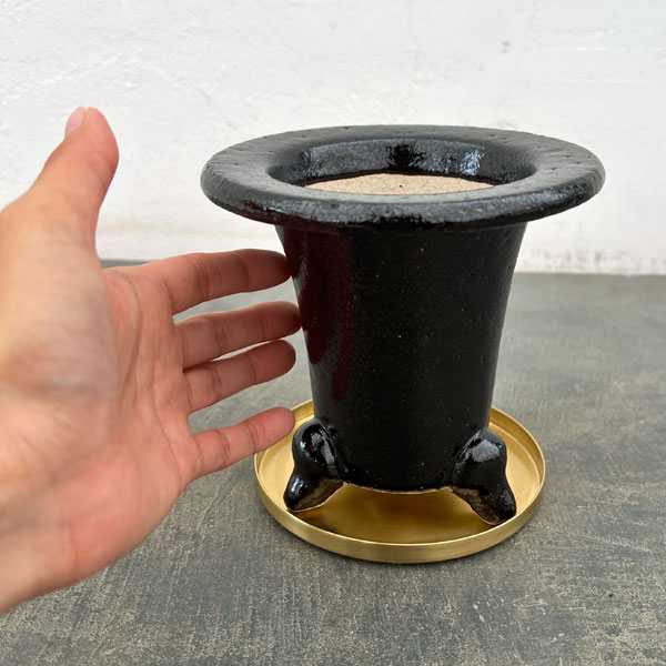 RAKU プランター O-95（直径約14cm）・受け皿付き