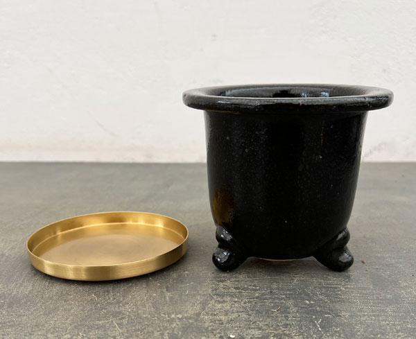 RAKU プランター K-95（直径約12.5cm）・受け皿付き