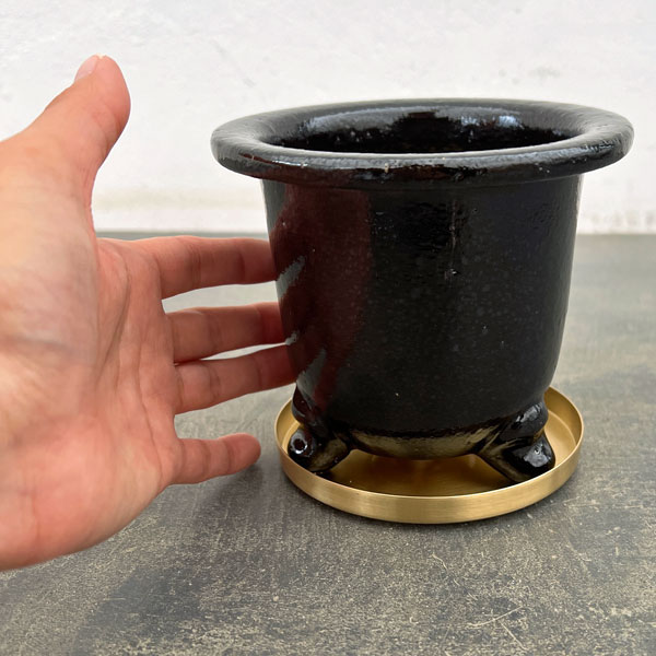 RAKU プランター K-95（直径約12.5cm）・受け皿付き