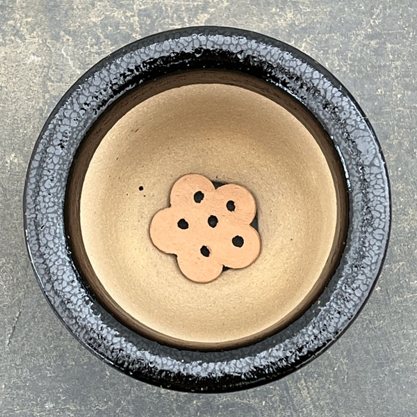 RAKU プランター K-95（直径約12.5cm）・受け皿付き