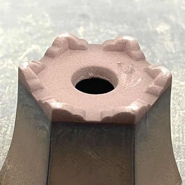 瀬戸焼盆栽鉢：ミニプランター ブロンズ 六角形（幅7cm、奥行8cm）