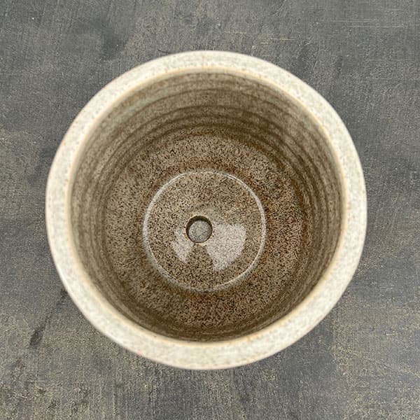 スパイラル ポット アンド ソーサー:ベージュ/Mサイズ(直径14.5cm、高さ14cm)