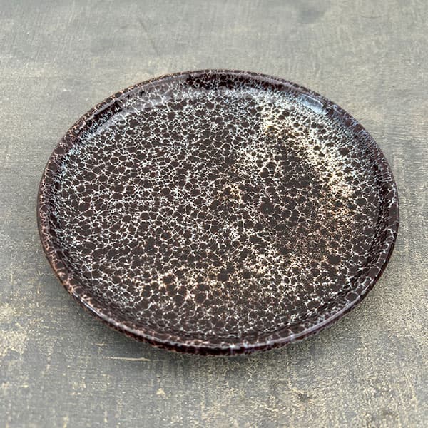 スパイラル ポット アンド ソーサー:ブラック/Mサイズ(直径14.5cm、高さ14cm)