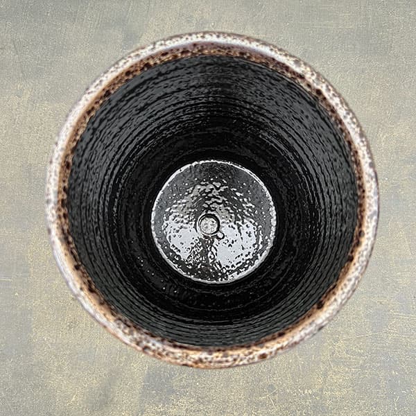 スパイラル ポット アンド ソーサー:ブラック/Lサイズ(直径17cm、高さ17.1cm)