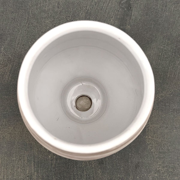 スワール ポット アンド ソーサー:ベージュ/Sサイズ(直径13cm、高さ13.7cm)