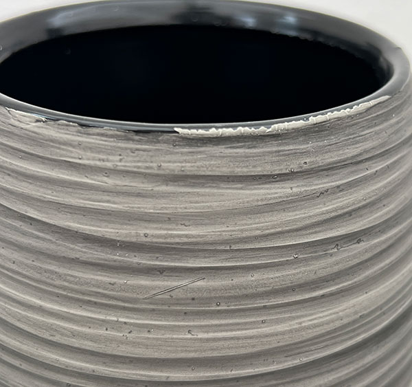 スワール ポット アンド ソーサー:グレー/Sサイズ(直径13cm、高さ13.7cm)