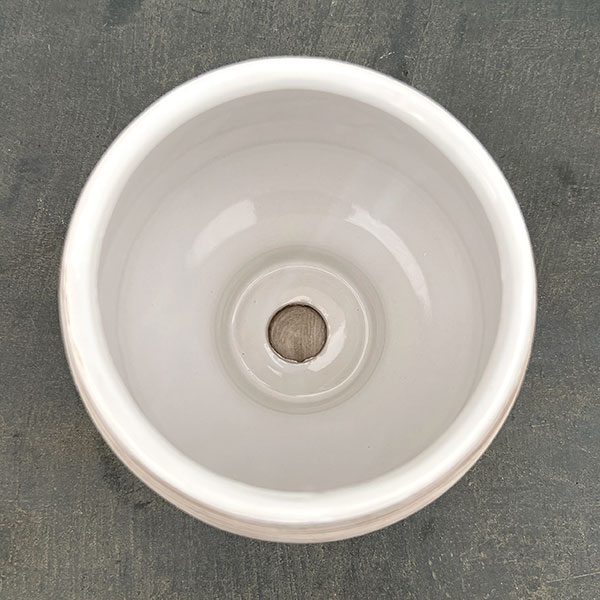 スワール ポット アンド ソーサー:ベージュ/Mサイズ(直径15cm、高さ15.4cm)