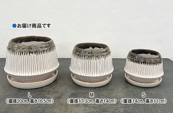 フラスタム ポット アンド ソーサー:Lサイズ(直径20cm、高さ16.5cm)