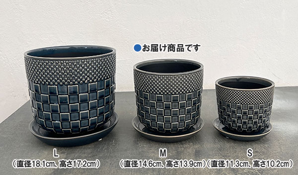 プラッド ポット アンド ソーサー:ブラック/Mサイズ(直径14.6cm、高さ13.9cm)