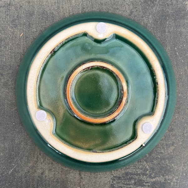 プラッド ポット アンド ソーサー:グリーン/Lサイズ(直径18.1cm、高さ17.2cm)