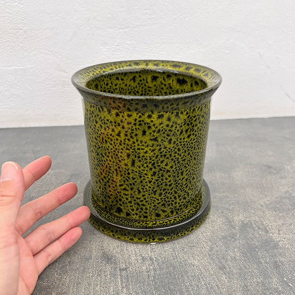 フレック ポット アンド ソーサー:グリーン/Mサイズ(直径13.5cm、高さ14cm)