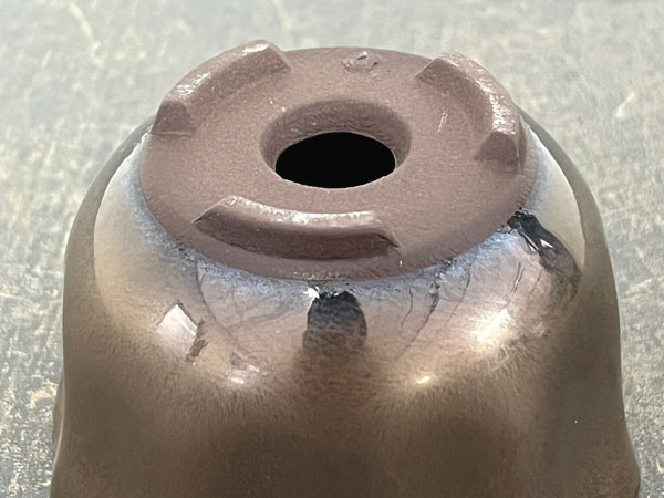 瀬戸焼盆栽鉢：ミニプランター ブロンズ 花形（幅8.3cm、奥行8.3cm）