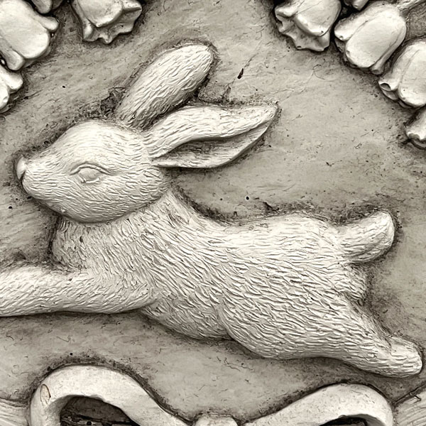 ガーデンプレートAラビットGY グレー／幅25cm（GFBPL07GY）