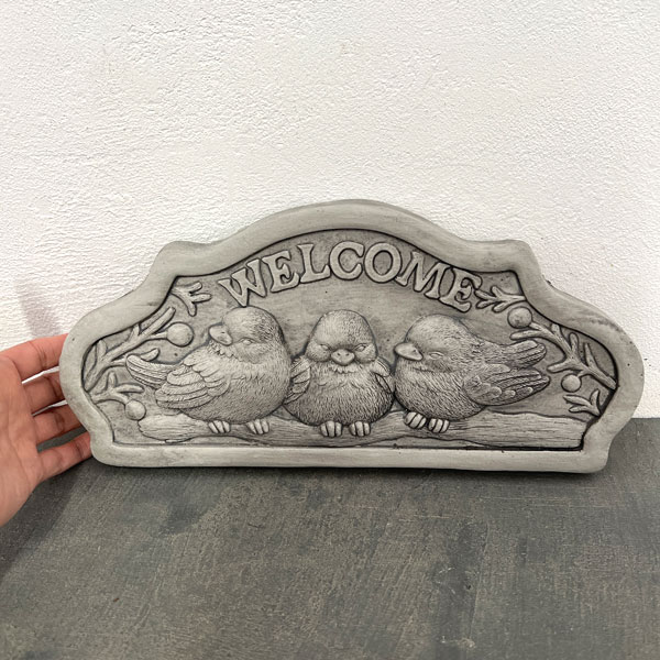 ガーデンプレートBスリーリトルバードGY  グレー／幅29cm（GFBPL08GY）