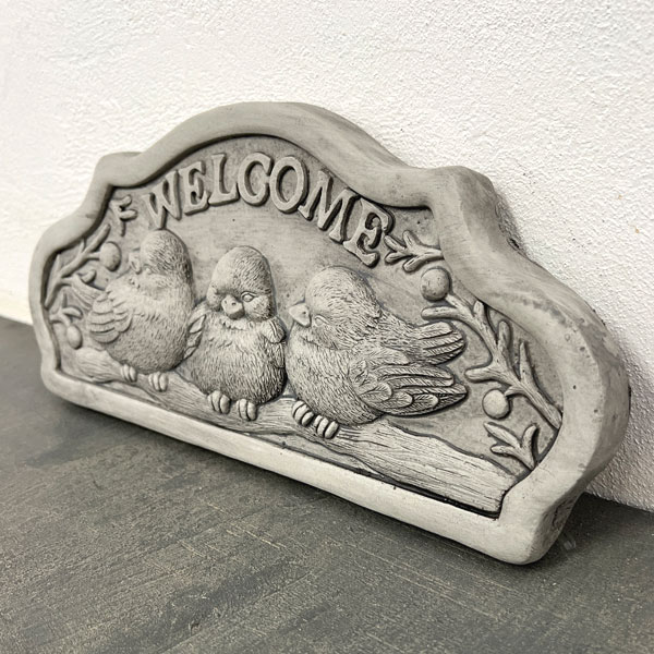 ガーデンプレートBスリーリトルバードGY  グレー／幅29cm（GFBPL08GY）