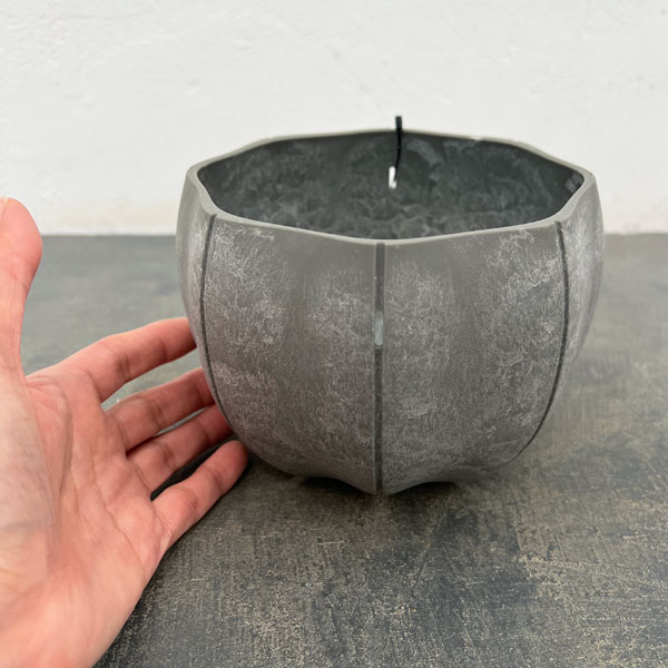 Sen シリーズ：ローリーポット 丸 Sサイズ（直径14.8cm）グレー