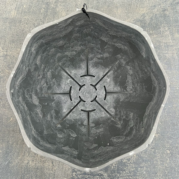 Sen シリーズ：ローリーポット 丸 Mサイズ（直径19.7cm）グレー