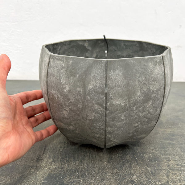 Sen シリーズ：ローリーポット 丸 Mサイズ（直径19.7cm）グレー