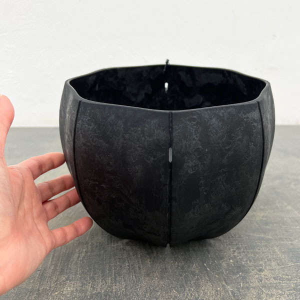 Sen シリーズ：ローリーポット 丸 Mサイズ（直径19.7cm）ブラック