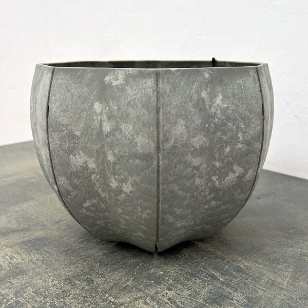 Sen シリーズ：ローリーポット 丸 Lサイズ（直径24.7cm）グレー