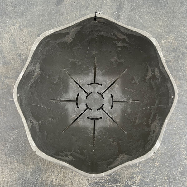 Sen シリーズ：ローリーポット 丸 Lサイズ（直径24.7cm）グレー