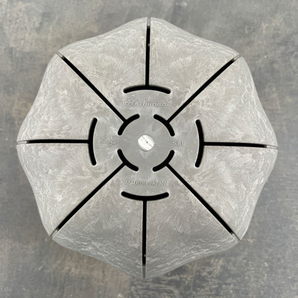 Sen シリーズ：ローリーポット 丸 Lサイズ（直径24.7cm）グレー