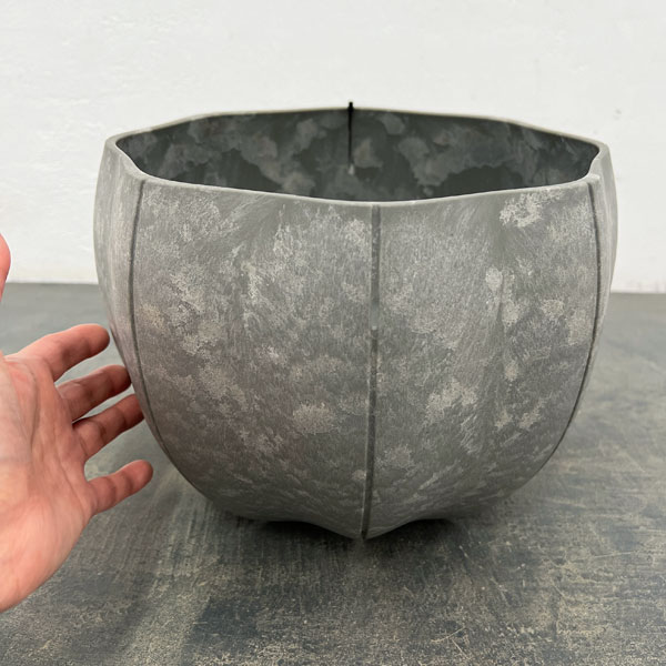 Sen シリーズ：ローリーポット 丸 Lサイズ（直径24.7cm）グレー