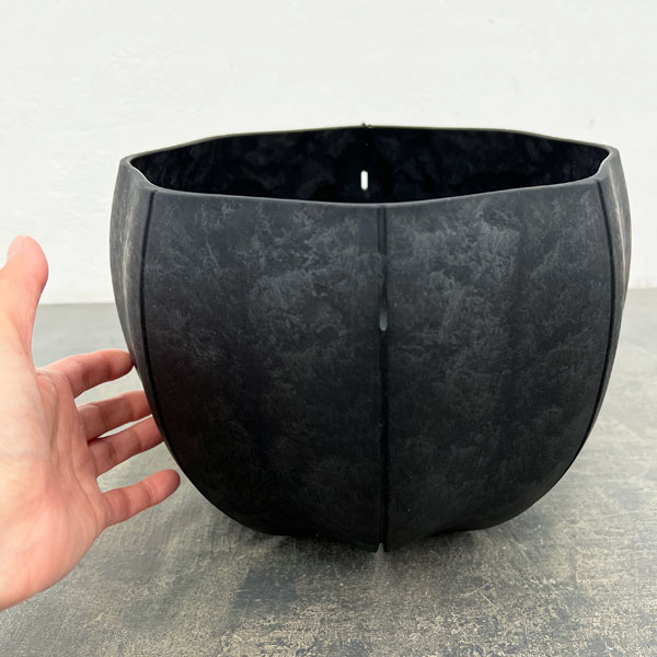 Sen シリーズ：ローリーポット 丸 Lサイズ（直径24.7cm）ブラック