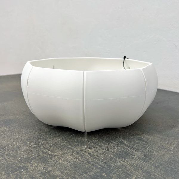 Sen シリーズ：ローリーポット 丸・浅型 Mサイズ（直径21.8cm）ホワイト