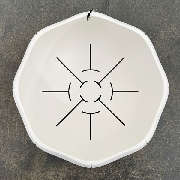 Sen シリーズ：ローリーポット 丸・浅型 Mサイズ（直径21.8cm）ホワイト