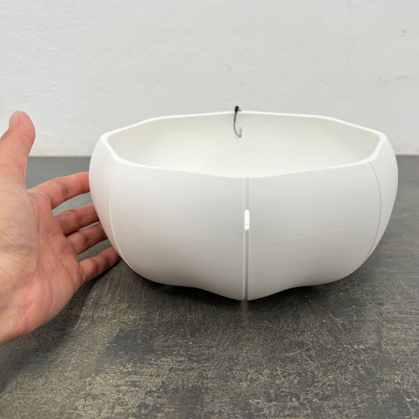 Sen シリーズ：ローリーポット 丸・浅型 Mサイズ（直径21.8cm）ホワイト