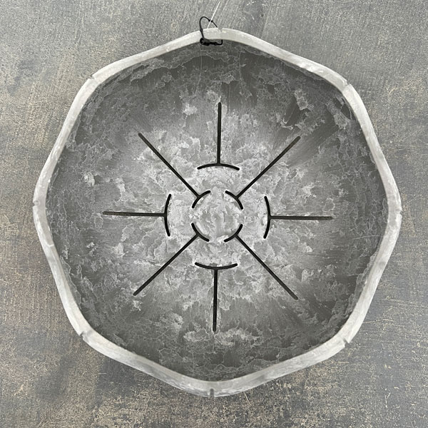 Sen シリーズ：ローリーポット 丸・浅型 Mサイズ（直径21.8cm）グレー